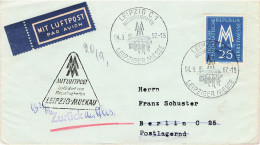DDR Brief Luftpost Leipzig Muckau 1957 + Zurück An Absender - Postlagernd - Poste Aérienne