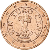 Autriche, Euro Cent, 2003, Vienna, SUP, Cuivre Plaqué Acier, KM:3082 - Autriche