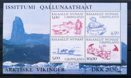 GROENLANDIA - IVERT HOJA BLOQUE Nº 20 NUEVOS ** - LOS VIKINGOS DEL ARTICO - 3ª SERIE AÑO 2001 - Unused Stamps