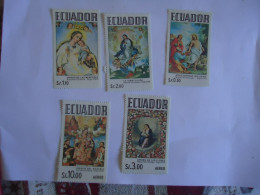 ECUADOR MLN  5 STAMPS  PAINTING   CHRISTIANITY - Ecuador