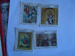 ECUADOR MLN  STAMPS   4   PAINTING  CHRISTIANITY - Equateur