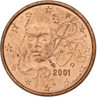 France, Euro Cent, 2001, Paris, FDC, SUP, Cuivre Plaqué Acier, KM:1282 - France