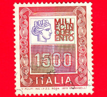 ITALIA - Usato - 1979 - Alti Valori Ordinari -  Ornamenti E Italia Turrita - 1500 L. - 1971-80: Afgestempeld