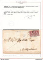 1851-52 Toscana, N° 4d 1 Crazia Coppia Su Lettera Certificato Raybaudi - Tuscany