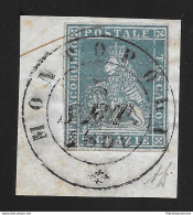 1851-52 Toscana, N° 5 2 Crazie Azzurro Chiaro Certificato Enzo Diena - Toskana