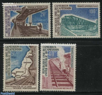 Cameroon 1974 Transcameroun Railway 4v, Mint NH, Transport - Various - Railways - Maps - Art - Bridges And Tunnels - Trains