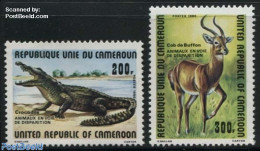 Cameroon 1980 Endangered Animals 2v, Mint NH, Nature - Animals (others & Mixed) - Crocodiles - Reptiles - Camerún (1960-...)