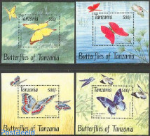 Tanzania 1993 Butterflies 4 S/s, Mint NH, Nature - Butterflies - Tanzania (1964-...)