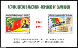 Cameroon 1991 30 Years Independence S/s, Mint NH, History - Flags - Stamps On Stamps - Stamps On Stamps