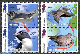 Falkland Islands 2018 Migratory Species 2x2v [:], Mint NH, Nature - Various - Birds - Penguins - Maps - Geography