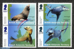 British Antarctica 2018 Migratory Species 2x2v [:], Mint NH, Nature - Various - Sea Mammals - Maps - Geografia