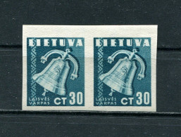 Lithuania 1940 Mi. 441U Sc 321 Imperforated As A Pair MNH** - Lituanie