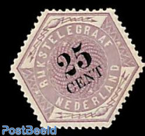 Netherlands 1877 Telegraph Stamp 25c Unused Hinged, Unused (hinged) - Telegrafi