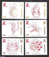Guernsey 2020 Year Of The Rat 6v, Mint NH, Various - New Year - Anno Nuovo