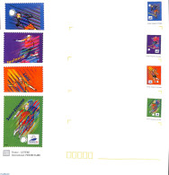 France 1996 Envelope Set WC Football (4 Covers), Unused Postal Stationary, Sport - Football - Covers & Documents
