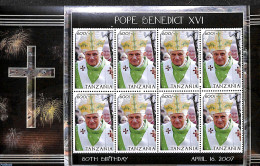 Tanzania 2007 Pope Benedict XVI M/s, Mint NH, Religion - Pope - Popes