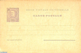 Madeira 1897 Postcard 20r, Unused Postal Stationary - Madeira