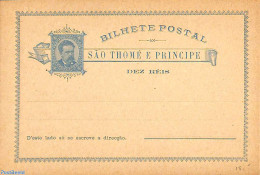 Sao Tome/Principe 1885 Postcard 10R, Unused Postal Stationary - São Tomé Und Príncipe