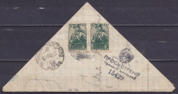 URSS - L. Triangulaire Affr. 2x 15k Càd ?? /7.10.1945 Pour ?? - Cachet Censure (voir Scans) - Covers & Documents