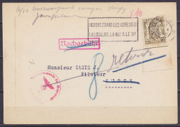 CP Pub "Cerclage J. Crustin" (collectionneur) Affr. N°420 Flam. VERVIERS /9.X 1940 Pour EUPEN - Griffe [Nachaebühr] Barr - 1935-1949 Small Seal Of The State