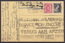 CP De Koekelberg Affr. N°423+480 Flam. BRUXELLES 1 /2 IX 1940 Pour DOUAI - Grand Cachet [RETOUR A L'ENVOYEUR / SERVICE N - Guerra '40-'45 (Storia Postale)