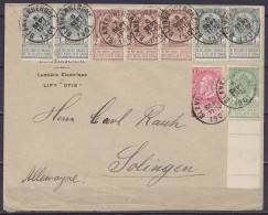 LSC Affr. 4x N°53 + 3x N°55 + 56 + 58 Càd BLANKENBERGHE /5 SEPT 1901 Pour SOLINGEN (Allemagne) (au Dos: Càpt Arrivée SOL - 1893-1907 Armarios