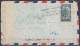 Mexique - L. Par Avion Affr. 40c (Poste Aérienne) De MEXICO Pour NICE - Griffe "Courrier Accidenté / En Cours / De Trans - Lettere Accidentate