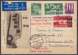 Suisse - EP CP "Bureau De Poste Automobile" 10c + 35c Càpt "1er BUREAU DE POSTE AUTOMOBILE SUISSE /-2.IX.1937" + "BERN / - Stamped Stationery