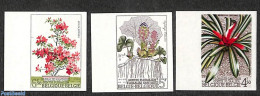 Belgium 1975 Flowers Show 3v, Imperforated, Mint NH, Nature - Flowers & Plants - Unused Stamps