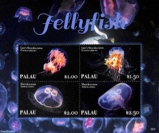 Palau 2019 Jellyfish 4v M/s, Mint NH, Nature - Shells & Crustaceans - Mundo Aquatico
