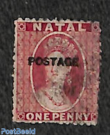 Natal 1869 1d POSTAGE Overprint, Used, Used Stamps - Natal (1857-1909)