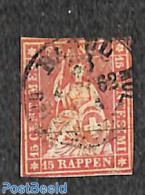 Switzerland 1854 15rp, Used, Used Stamps - Oblitérés