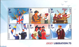 Jersey 2020 75 Years Liberation 6v M/s, Mint NH, History - Performance Art - Transport - World War II - Music - Automo.. - WO2