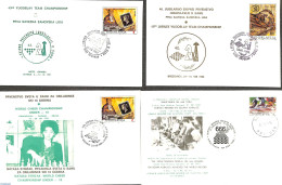 Yugoslavia 1991 Lot Of 4 Cards With Special Chess Cancellations, Postal History, Sport - Chess - Storia Postale