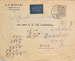 Netherlands 1922 Letter From Deventer To Goor BESTELLEN OP ZONDAG, Postal History - Cartas & Documentos
