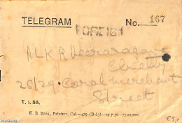 India 1956 Telegram, Postal History - Cartas & Documentos