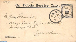 New Zealand 1912 On Service Envelope , Used Postal Stationary - Covers & Documents