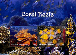 Antigua & Barbuda 2014 Coral Reefs 2v M/s, Mint NH, Nature - Shells & Crustaceans - Mundo Aquatico