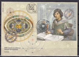 SERBIA 2023, 550th  ANNIVERSARY  OF THE BIRTH OF NICOLAUS COPERNICUS,BLOCK,MNH - Astronomy