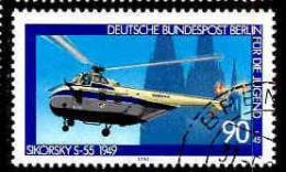 Berlin Poste Obl Yv:581 Mi:620 Für Die Jugend Sikorsky S-55 Hélicoptère (Beau Cachet Rond) - Usados