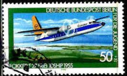 Berlin Poste Obl Yv:579 Mi:618 Für Die Jugend Fokker F27 Friendship 1955 (cachet Rond) - Usati