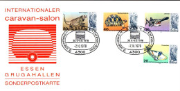 Berlin Poste Obl Yv:514/517 Sur Sonderpostkarte Caravan Salon Essen 7-10-78 - Gebraucht