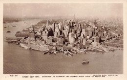 ETATS-UNIS - Lower New York - Entrance To Harbour And Hudson River From An Aeroplane - Carte Postale Ancienne - Autres Monuments, édifices