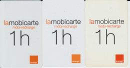 TC9 - 3 MOBICARTE 1 HEURE, Verso Différents, Pour 1 Euro - Andere & Zonder Classificatie