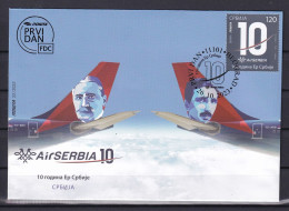 SERBIA 2023,AVIATION,, 10 YEARS OF AIR SERBIA,PLANE,,FDC - Serbie