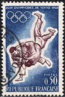 France Poste Obl Yv:1428 Mi:1486 Jeux Olympiques De Tokyo Judo (TB Cachet Rond) - Usados