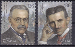 SERBIA  2023,NIKOLA TESLA AND MIHAILO PUPIN,OUR GENIUSES,MNH - Serbie