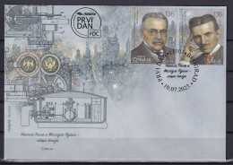 SERBIA  2023,NIKOLA TESLA AND MIHAILO PUPIN,OUR GENIUSES,FDC - Serbia