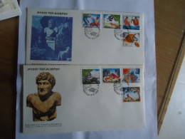 GREECE   2 FDC  1987  AESOP S FABLES MYTHOLOGY - Andere & Zonder Classificatie