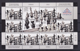 SERBIA 2023,CHESS FEDERATION OF SERBIA ,SHEET,WIGNETTE,,MNH - Serbie